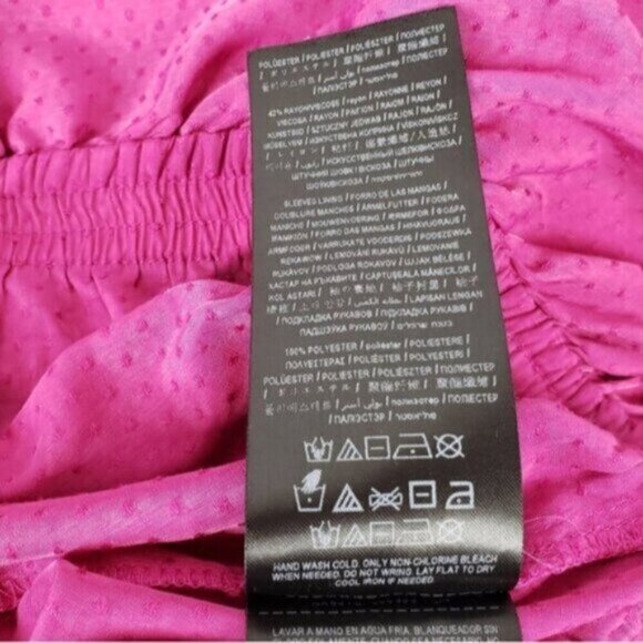 Guess Puffy Sleeve Off Shoulder Barbie Pink Pirate Top Ruffles Women's Sz Large - Picture 13 of 16